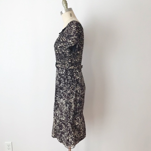 Vintage 1950s Floral Sheath Pencil Dress Chic S M - Picture 2 of 8
